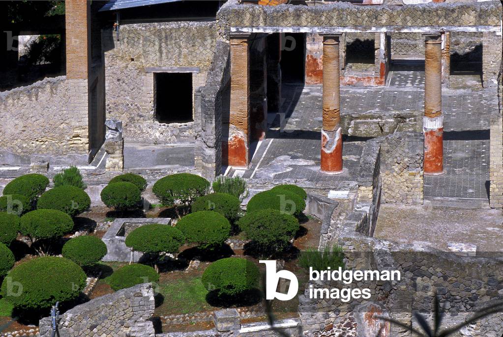 Italy: Archeological site of Herculanum: at the foot of the Vesuve: