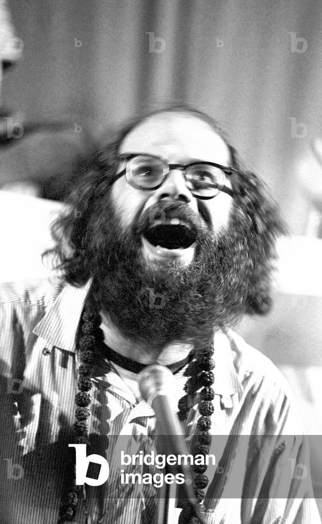 Allen Ginsberg, at Roundhouse Conference of Dialectics of Liberation, London, UK, 1967 (photo)