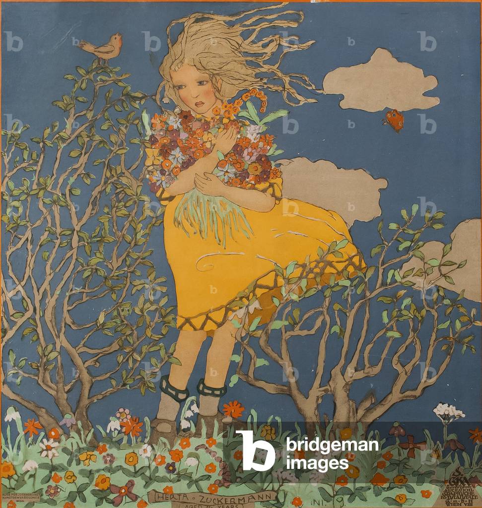 Austrian Secessionist poster advertising courses for youth art, 1917 (colour litho)