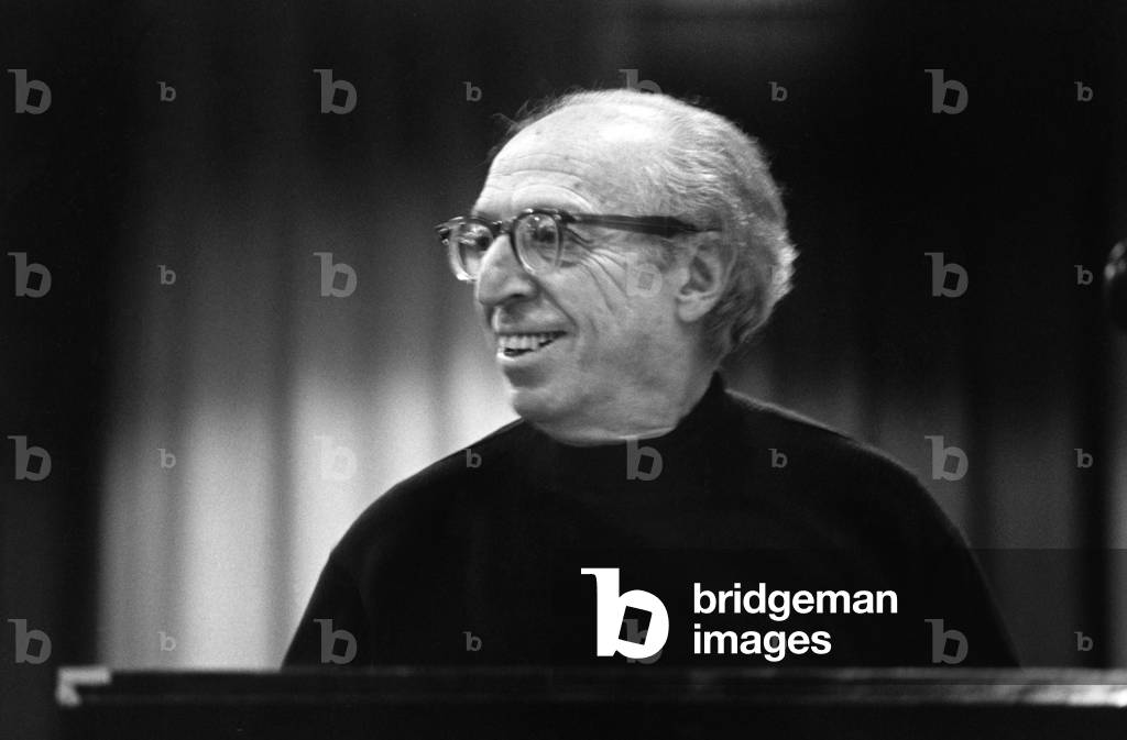 Aaron Copland in rehearsal