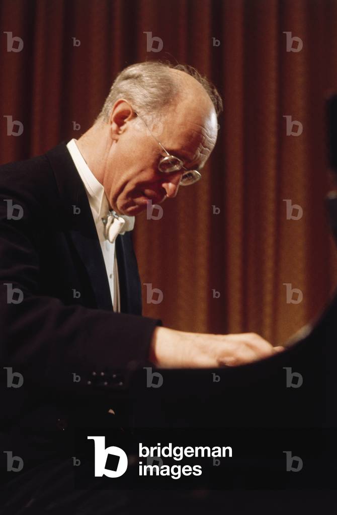 Rudolf Serkin portrait playing