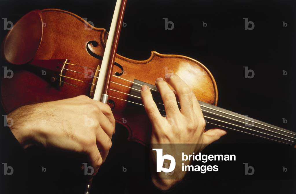 Violin being played -