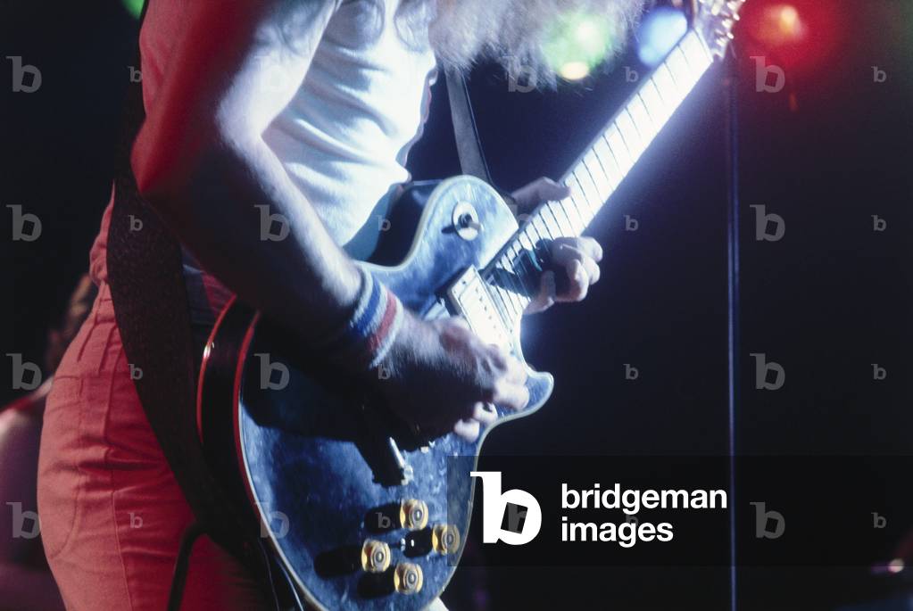 Rock guitarist playing electric