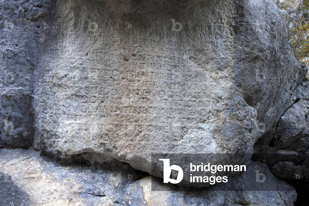 Roman writing stone/inscription/Theopolis/Alps of Haute Provence/Provence Alpes Cote d'Azur/France