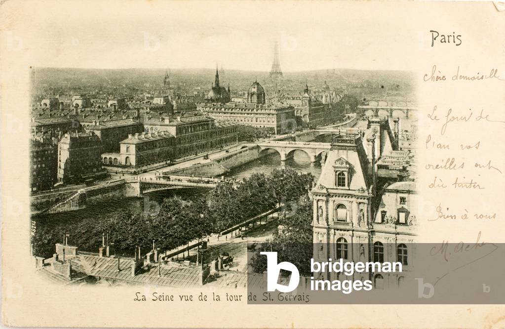 Postcard/Seine from Saint Gervais Tower/Paris/Seine/Ile de France/France