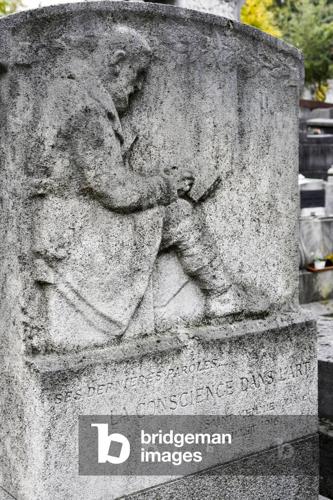 Cemetery Saint Vincent/Tomb of A.E. Guillez (1885-1916)/Painter and engraver/Rue Lucien Gaulard/Paris XVIII/Ile de France/France