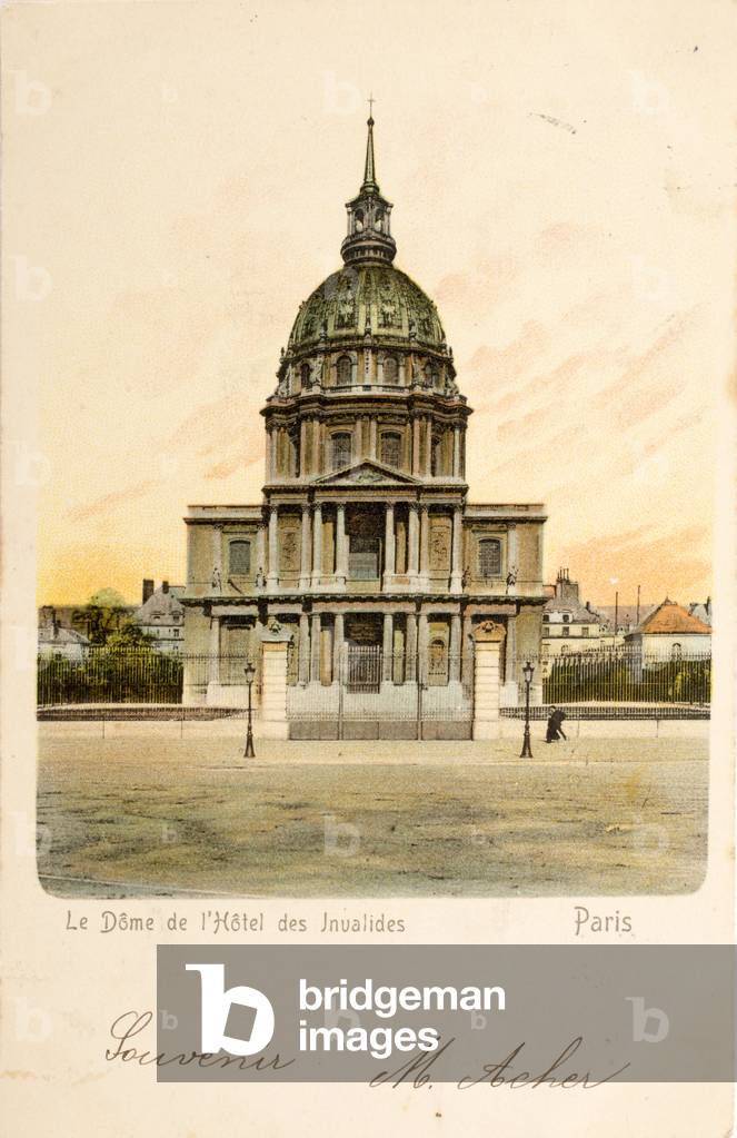 Postcard/Dome of the Hotel des Invalides/Paris/Seine/Ile de France/France