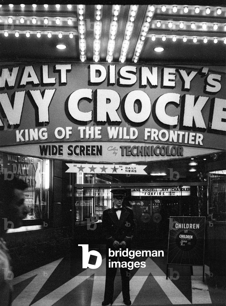 Davy Crockett Movie Marquee, 1955 (b/w photo)