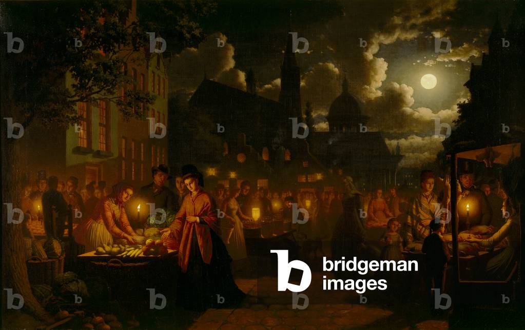 Moonlit Market, 1874 (oil on canvas)