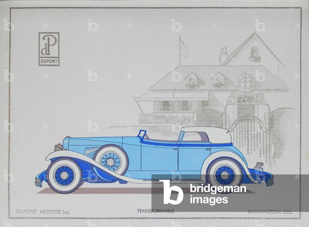 DuPont Motor Cars: Transformable, 1921 (colour litho)