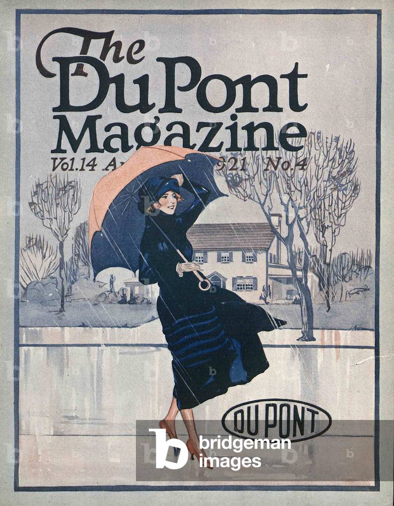 Something New in Sportswear, front cover of the 'DuPont Magazine', April 1921 (colour litho)