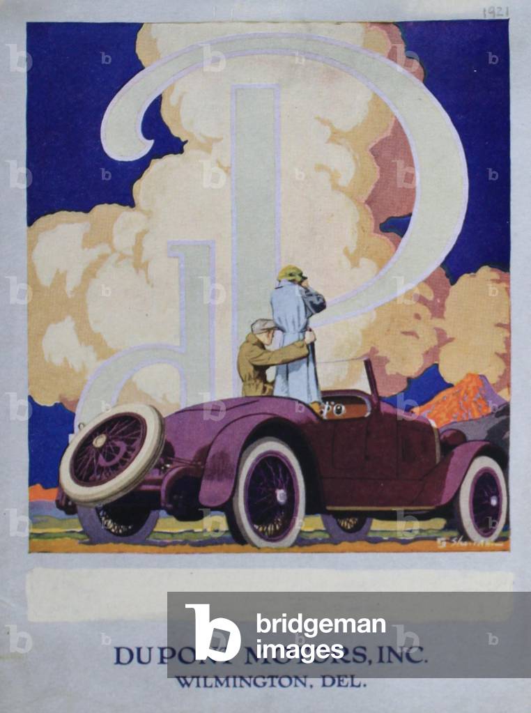 DuPont Motors Inc., Wilmington, Del, 1921 (colour litho)