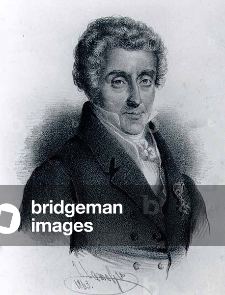 Portrait of Cherubini, Italian composer, 1863 (engraving) (b/w photo)