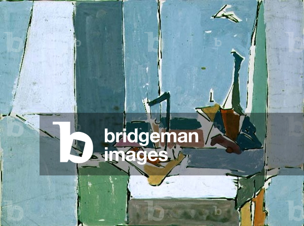 Composition in Blue, Green and Pink