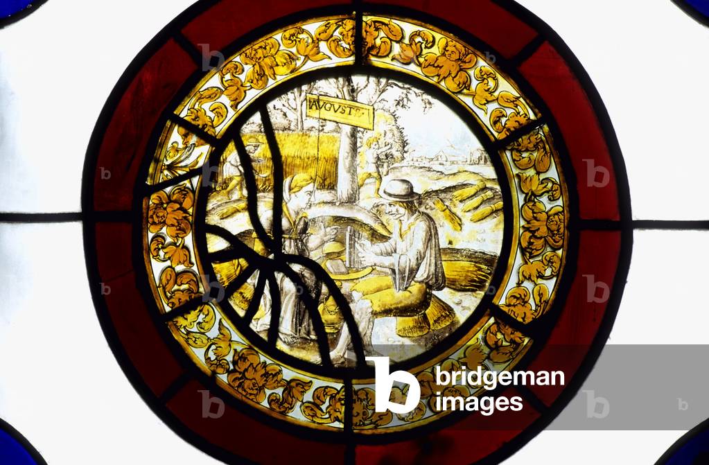 Labour of the month, August (stained glass)