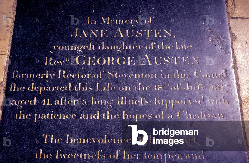 Tomb inscription of Jane Austen (photo)