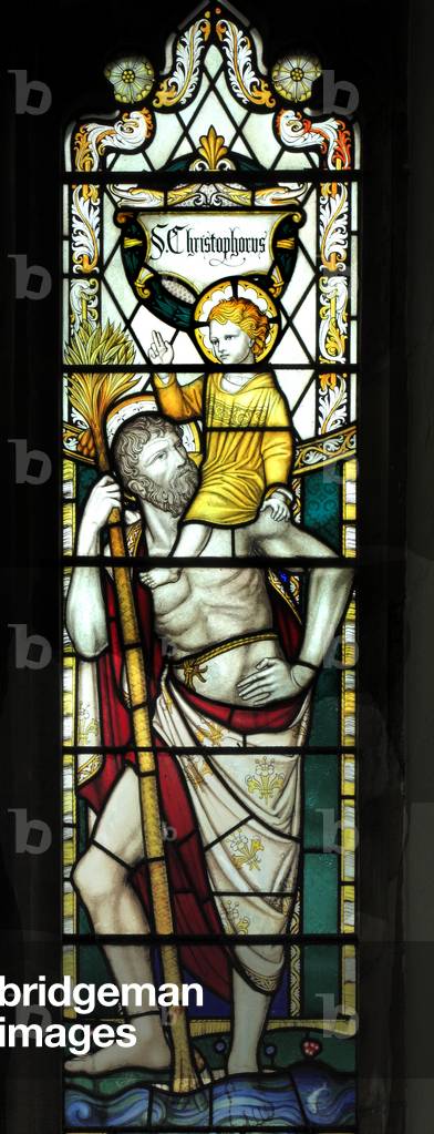 Window depicting St Christopher (stained glass)