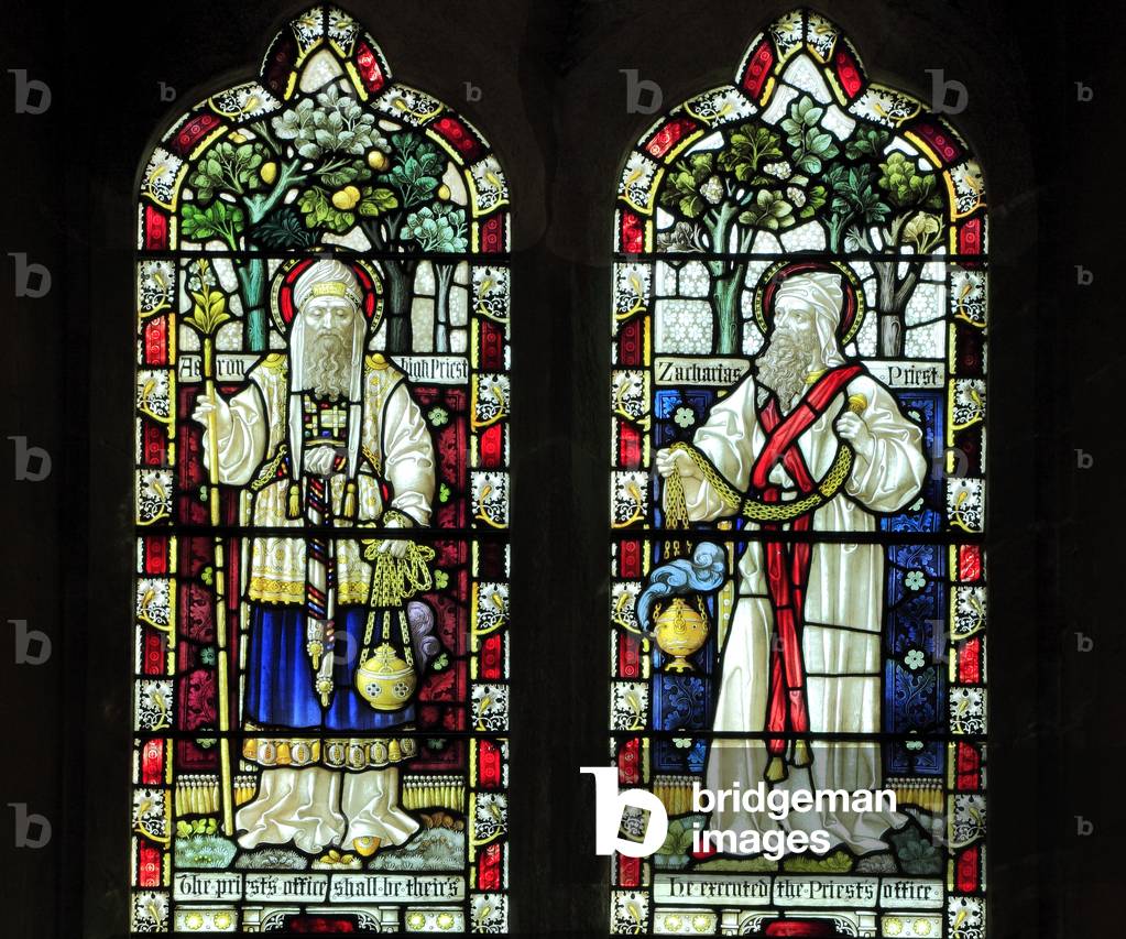 Window depicting Aaron and Zacharias, Old Hunstanton, Norfolk, c.1890 (stained glass)