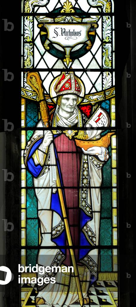 Window depicting St. Nicholas (stained glass)