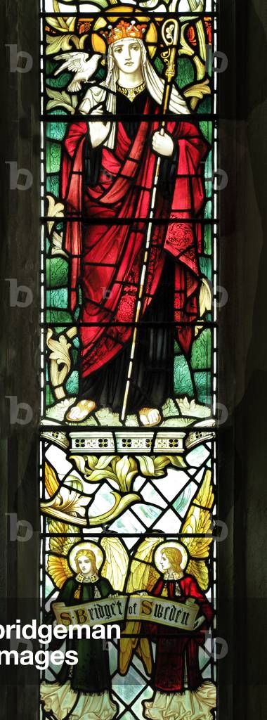 St. Bridget of Sweden, St. Birgitta,  from St. Nicholas Church, Blakeney, Norfolk, 1900 (stained glass)