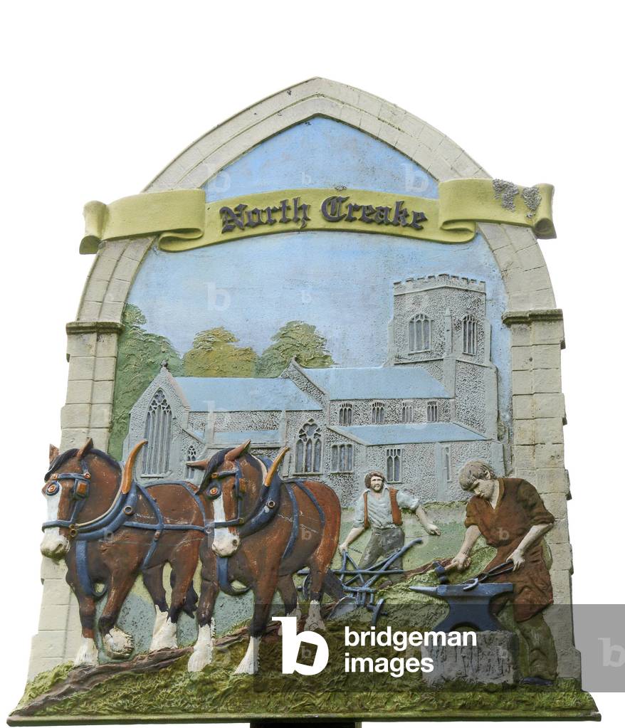 North Creake, village sign, Nartly Creake, Norfolk, England, UK, English village signs 2