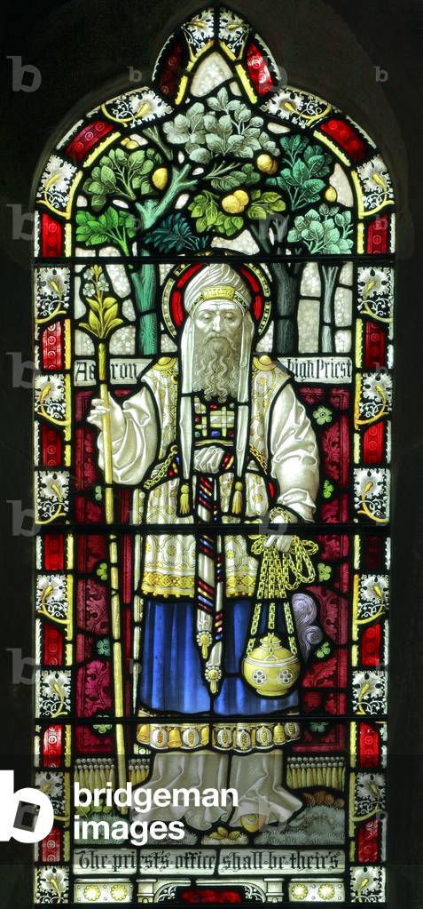 Window depicting Aaron, High Priest, c.1890 (stained glass)