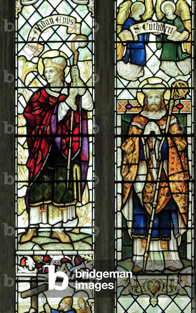 St. Aidan, St. Cuthbert, from St. Nicholas Church, Blakeney, Norfolk, 1900 (stained glass)