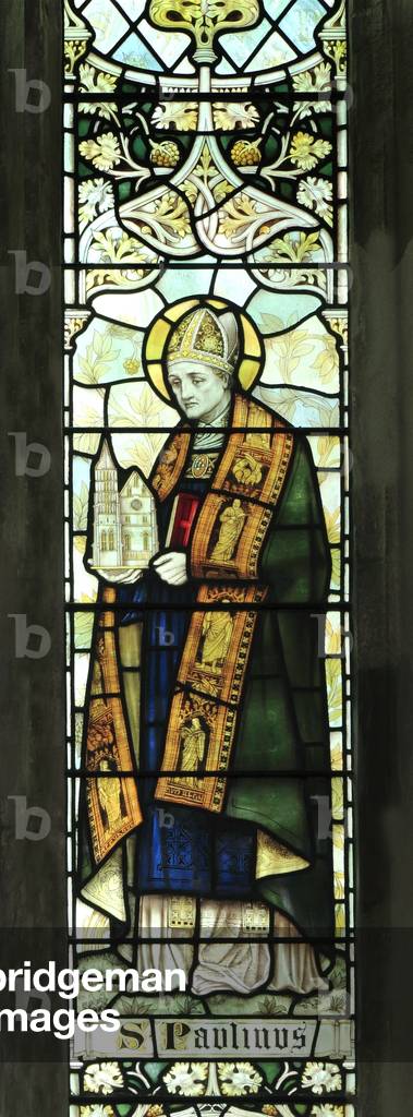 St.Paulinus, from St. Nicholas Church, Blakeney, Norfolk, 1900 (stained glass)