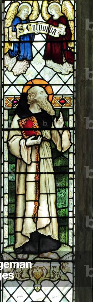 St. Columba, from St. Nicholas Church, Blakeney, Norfolk, 1900 (stained glass)