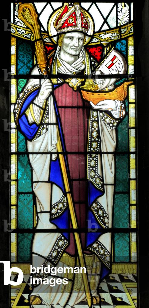Window depicting St. Nicholas (stained glass)