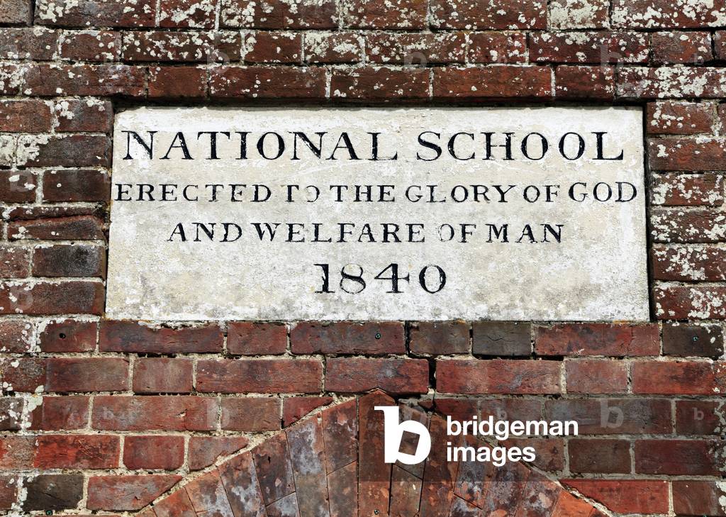 Foundation plaque of the National School built 1840, Sculthorpe, Norfolk (photo)