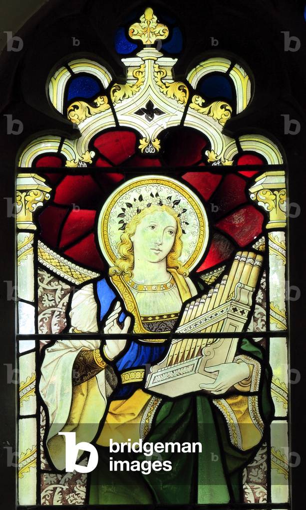 St. Cecilia, by Heaton, Butler & Bayne, c.1890 (stained glass)