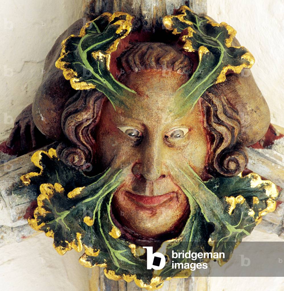 Green Man, Norwich Cathedral cloisters (photo)