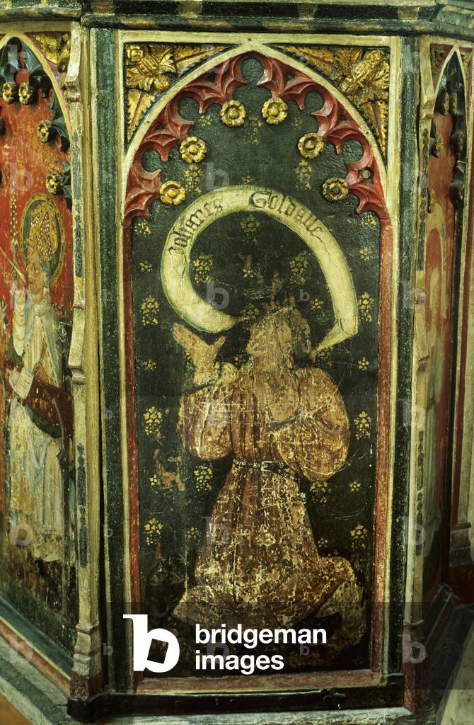 John Goldalle, donor, detail of the pulpit, Church of St. Margaret, Burnham Norton, Norfolk, UK (tempera on wood) (see also 443889 to 443898)