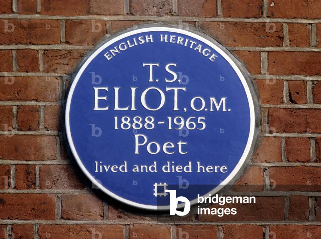 Blue Plaque, T.S.Eliot, Kensington Court Place, London (photo)