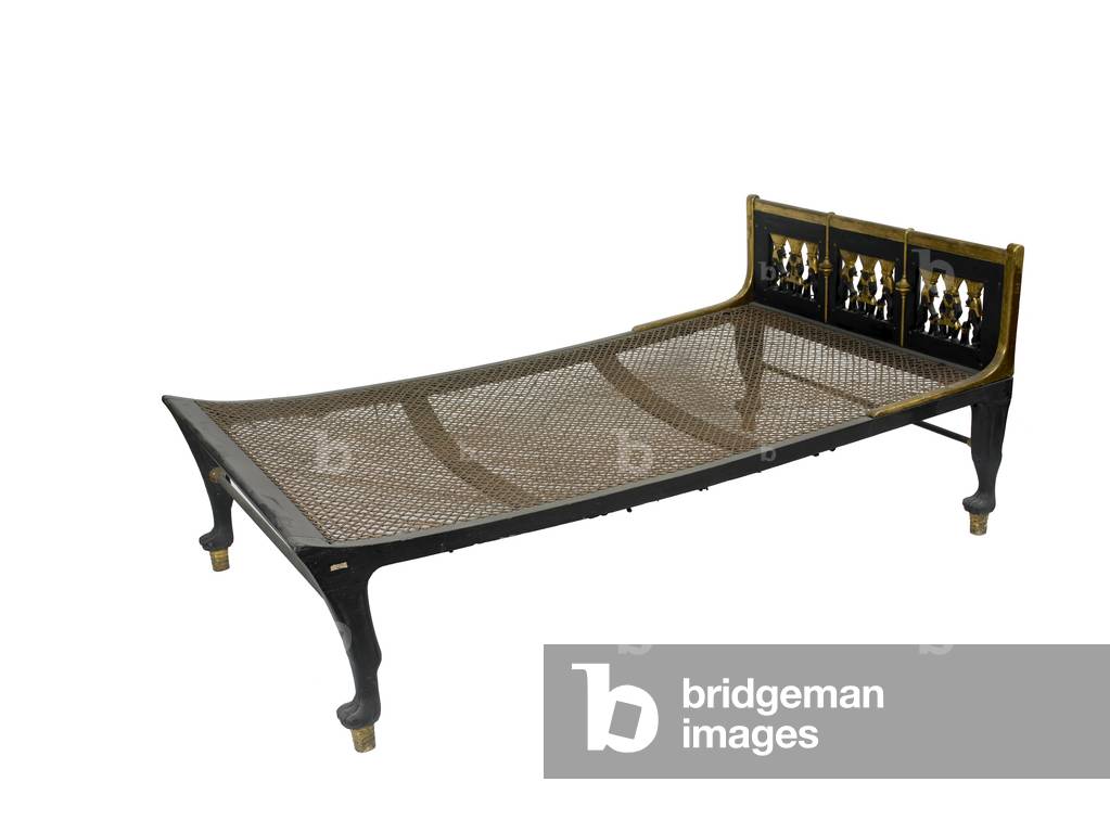 Replica of a bedstead from the tomb of Tutankhamun, 1924 (painted wood)