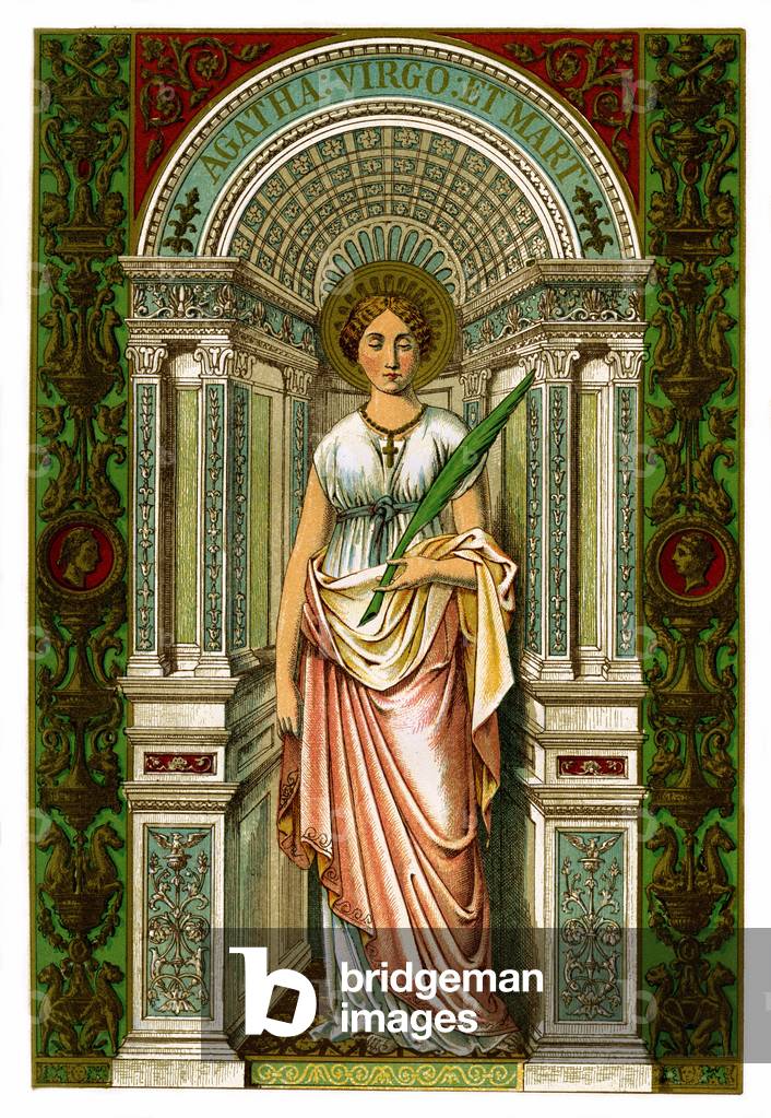 Image of Portrait de Sainte Agathe, vierge et martyr. In ""Butler's Lives