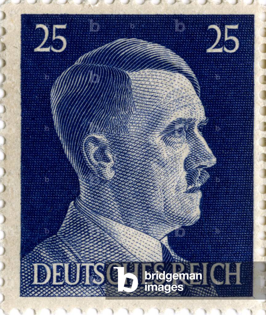 Allemagne Nazie : Timbre allemand a l'effigie d'Adolf Hitler (1889-1945), 1941-1942.