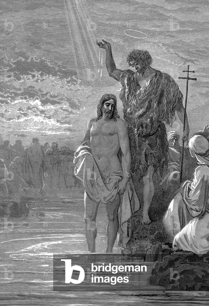 Le bapteme du Christ par Saint Jean Baptiste dans les eaux du Jourdain