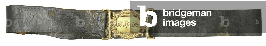 Confederate belt and buckle with initials C. L. G. (leather & metal)