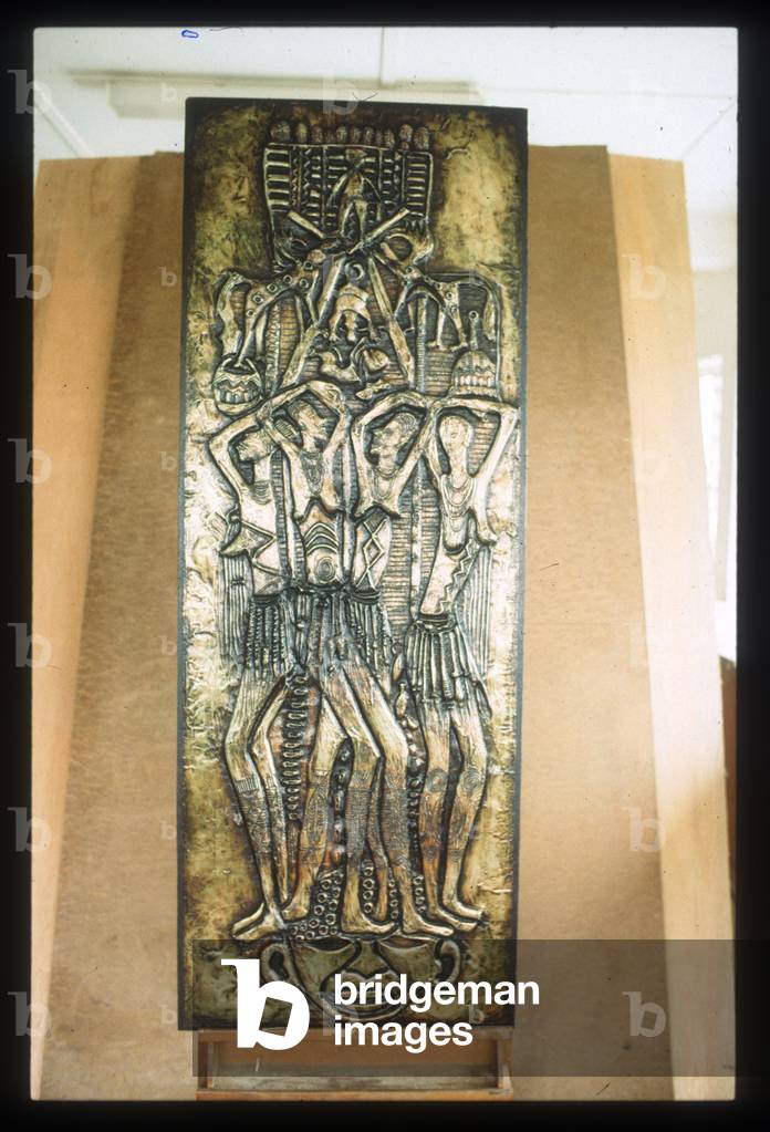 Nigerian bronze relief