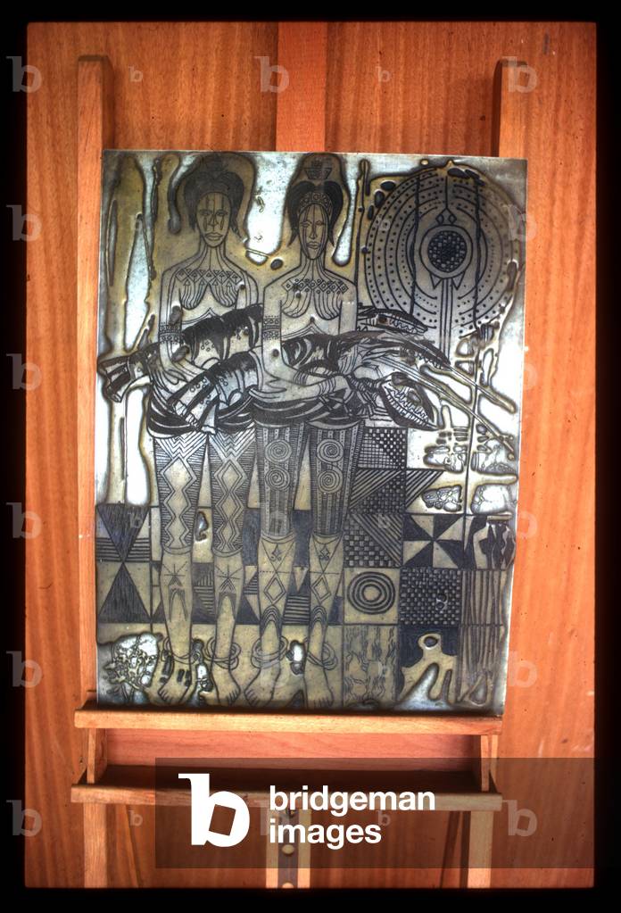 Nigerian bronze relief