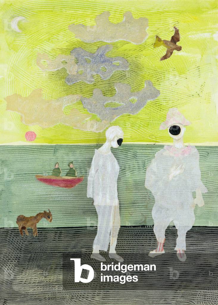 Shy Sweetheart (mixed media on card)