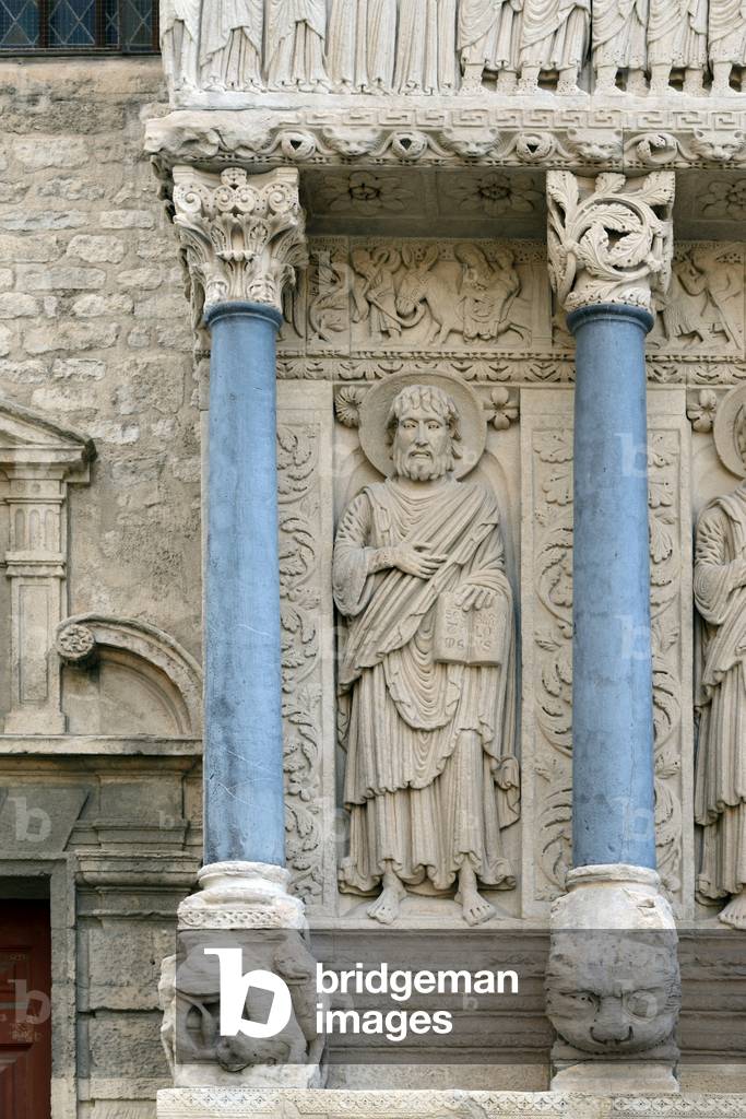 Romanesque Sculpture of Saint Bartholomew the Apostle on Façade of the Church of Saint Trophime Arles France, 11th-12th century (Romanesque Sculpture)