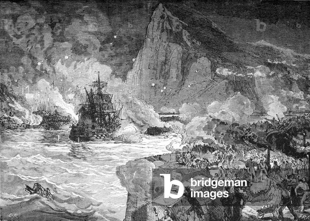 Siege of Gibraltar in 1782, 1883 (engraving)