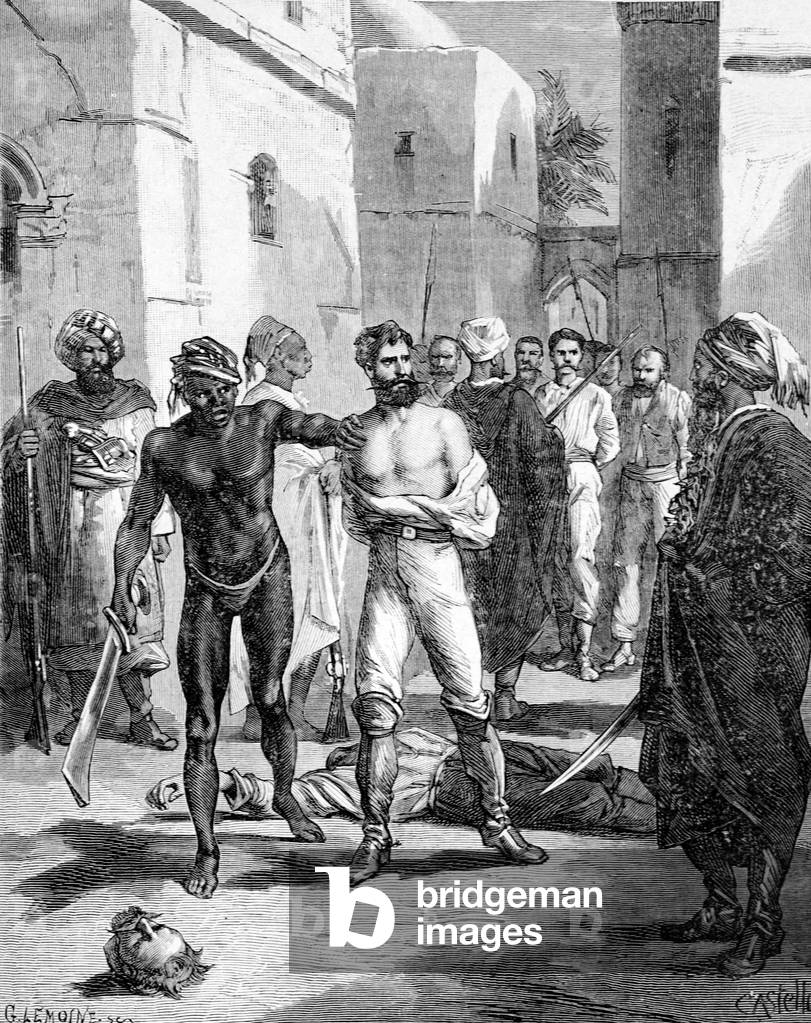 French Consul François Herbin Condemned to Death in Khartoum Sudan (Sept 1884), 1885 (engraving)