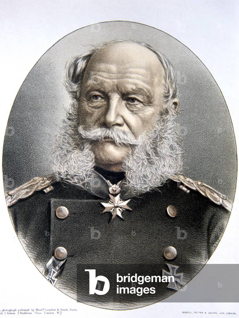 19th colour lithograph c. 1880. .William I of Germany and Prussia, Wilhelm Friedrich Ludwig (1797-1888). Emperor of Germany (1871-88) and King of Prussia (1861-88)