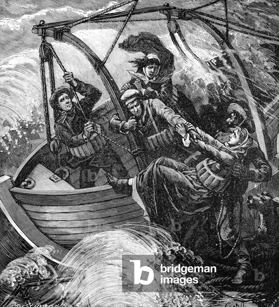 Shipwreck & Lifeboat Rescue, 1883 (engraving)