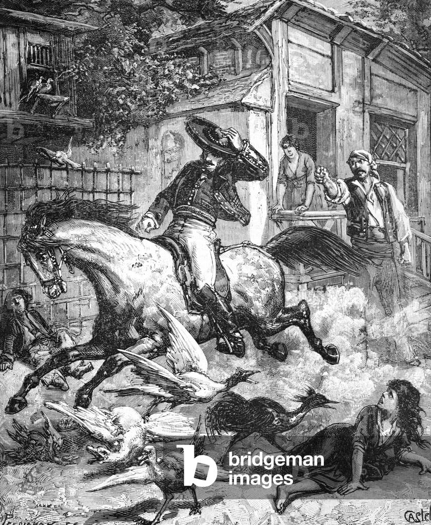 Street Scene Veracruz Mexico, 1885 (engraving)