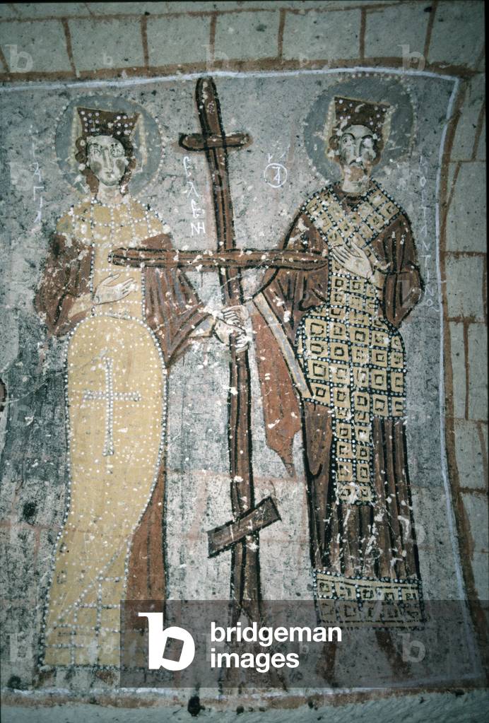 Constantine I and St Helena, Byzantine fresco, Yilanli Church, Cappadocia, Turkey
